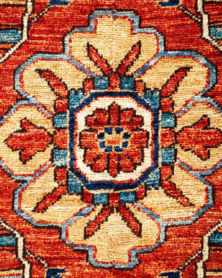 Traditional Serapi Orange Wool Area Rug 5' 1" x 7' 8" - Solo Rugs