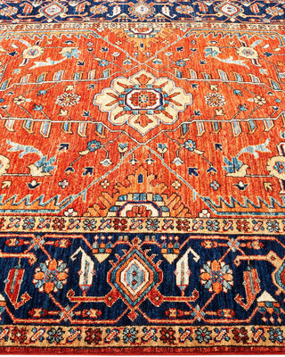 Traditional Serapi Orange Wool Area Rug 5' 1" x 7' 8" - Solo Rugs