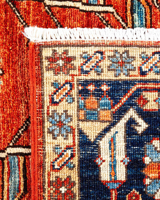 Traditional Serapi Orange Wool Area Rug 5' 1" x 7' 8" - Solo Rugs