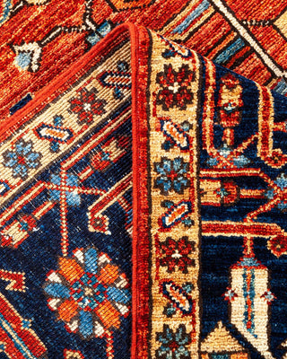 Traditional Serapi Orange Wool Area Rug 5' 1" x 7' 8" - Solo Rugs