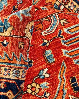 Traditional Serapi Orange Wool Area Rug 5' 1" x 7' 8" - Solo Rugs