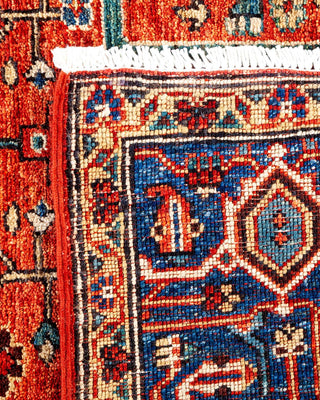 Traditional Serapi Orange Wool Area Rug 5' 0" x 6' 7" - Solo Rugs