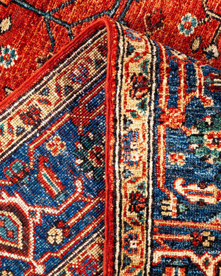 Traditional Serapi Orange Wool Area Rug 5' 0" x 6' 7" - Solo Rugs