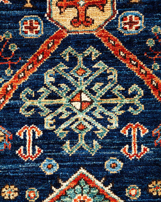 Traditional Serapi Blue Wool Area Rug 5' 0" x 6' 10" - Solo Rugs