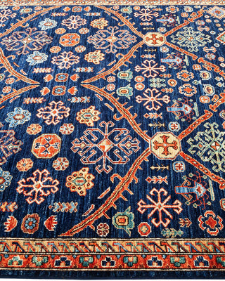 Traditional Serapi Blue Wool Area Rug 5' 0" x 6' 10" - Solo Rugs