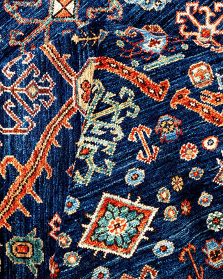 Traditional Serapi Blue Wool Area Rug 5' 0" x 6' 10" - Solo Rugs