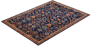 Traditional Serapi Blue Wool Area Rug 5' 0" x 6' 10" - Solo Rugs