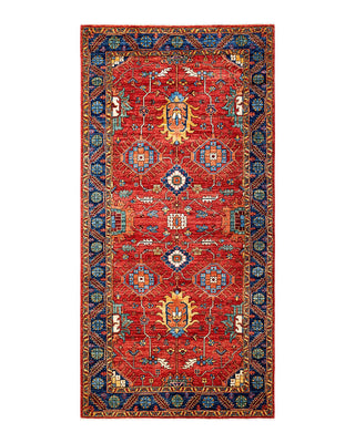 Traditional Serapi Orange Wool Area Rug 4' 7" x 9' 5" - Solo Rugs