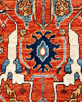 Traditional Serapi Orange Wool Area Rug 5' 0" x 7' 10" - Solo Rugs