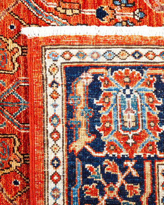 Traditional Serapi Orange Wool Area Rug 5' 0" x 7' 10" - Solo Rugs