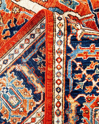 Traditional Serapi Orange Wool Area Rug 5' 0" x 7' 10" - Solo Rugs