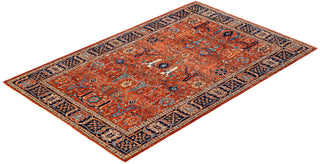 Traditional Serapi Orange Wool Area Rug 5' 0" x 7' 10" - Solo Rugs