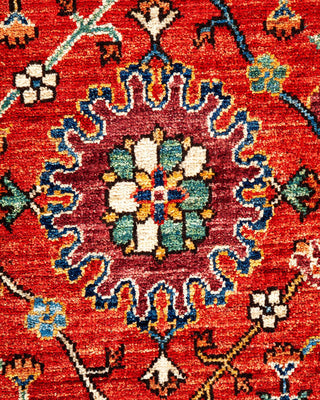 Traditional Serapi Orange Wool Area Rug 5' 0" x 10' 11" - Solo Rugs