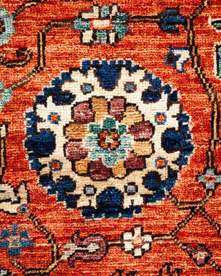 Traditional Serapi Orange Wool Area Rug 4' 3" x 5' 10" - Solo Rugs