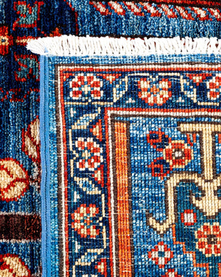 Traditional Serapi Light Blue Wool Area Rug 4' 4" x 6' 0" - Solo Rugs