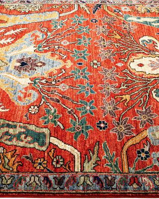 Traditional Serapi Orange Wool Area Rug 4' 3" x 7' 11" - Solo Rugs