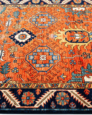 Traditional Serapi Orange Wool Area Rug 3' 11" x 6' 6" - Solo Rugs