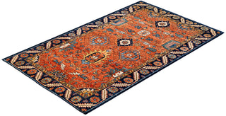Traditional Serapi Orange Wool Area Rug 3' 11" x 6' 6" - Solo Rugs