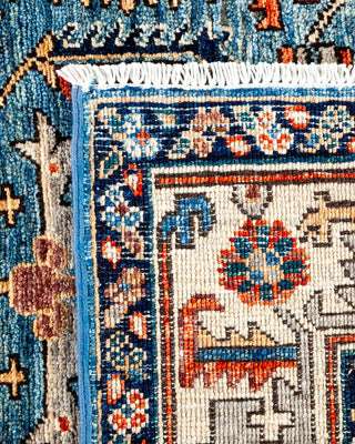 Traditional Serapi Light Blue Wool Area Rug 4' 2" x 6' 3" - Solo Rugs