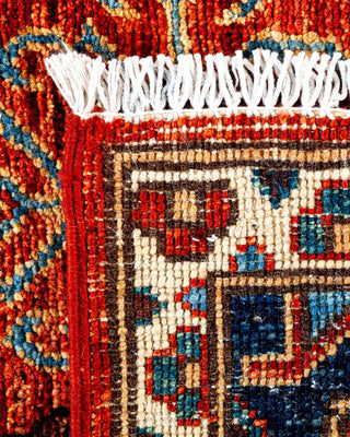 Traditional Serapi Orange Wool Area Rug 4' 2" x 6' 1" - Solo Rugs