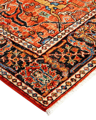 Traditional Serapi Orange Wool Area Rug 3' 11" x 5' 11" - Solo Rugs
