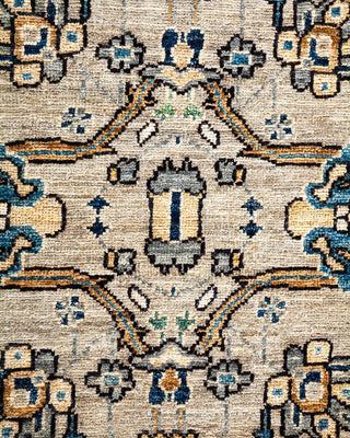 Traditional Serapi Ivory Wool Area Rug 4' 0" x 5' 10" - Solo Rugs