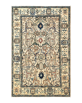 Traditional Serapi Ivory Wool Area Rug 3' 11" x 6' 0" - Solo Rugs