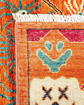Traditional Serapi Orange Wool Area Rug 4' 0" x 6' 3" - Solo Rugs