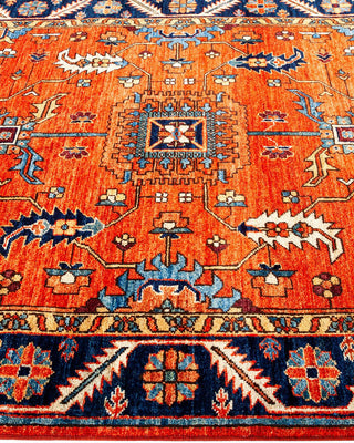 Traditional Serapi Orange Wool Area Rug 4' 4" x 8' 5" - Solo Rugs