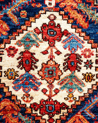 Traditional Serapi Orange Wool Area Rug 4' 2" x 10' 0" - Solo Rugs