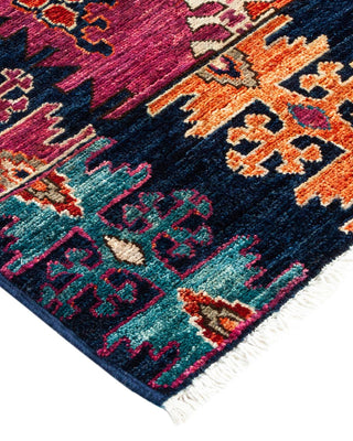 Traditional Serapi Purple Wool Area Rug 4' 1" x 13' 8" - Solo Rugs