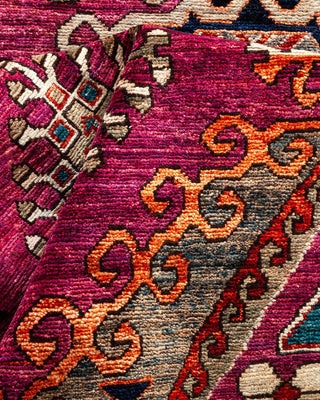 Traditional Serapi Purple Wool Area Rug 4' 1" x 13' 8" - Solo Rugs