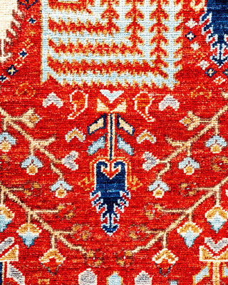 Traditional Serapi Orange Wool Area Rug 3' 11" x 12' 10" - Solo Rugs