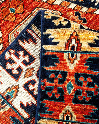 Traditional Serapi Orange Wool Area Rug 4' 0" x 10' 0" - Solo Rugs