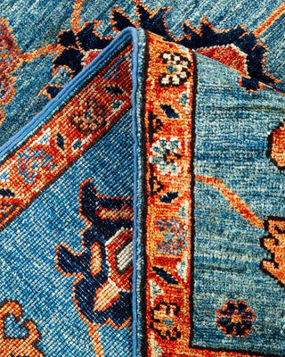 Traditional Serapi Light Blue Wool Area Rug 3' 3" x 5' 2" - Solo Rugs