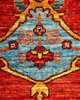 Traditional Serapi Orange Wool Area Rug 3' 1" x 5' 3" - Solo Rugs