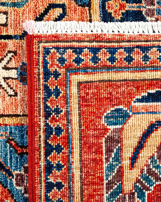 Traditional Serapi Orange Wool Area Rug 3' 2" x 4' 10" - Solo Rugs
