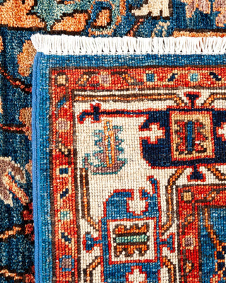Traditional Serapi Light Blue Wool Area Rug 3' 3" x 4' 11" - Solo Rugs