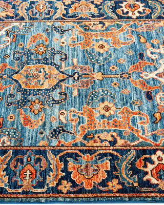 Traditional Serapi Light Blue Wool Area Rug 3' 0" x 4' 10" - Solo Rugs