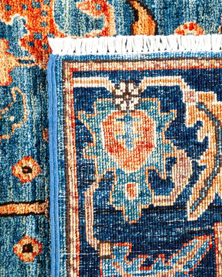 Traditional Serapi Light Blue Wool Area Rug 3' 0" x 4' 10" - Solo Rugs