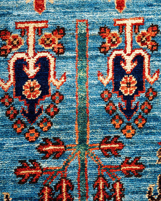 Traditional Serapi Light Blue Wool Runner 2' 9" x 17' 8" - Solo Rugs