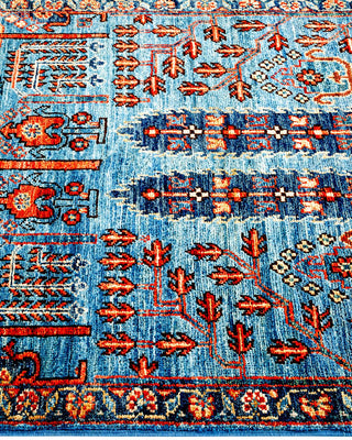 Traditional Serapi Light Blue Wool Runner 2' 10" x 8' 0" - Solo Rugs