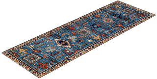 Traditional Serapi Light Blue Wool Runner 2' 7" x 7' 9" - Solo Rugs