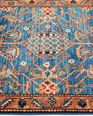 Traditional Serapi Light Blue Wool Runner 2' 8" x 8' 9" - Solo Rugs