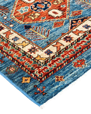 Traditional Serapi Light Blue Wool Runner 2' 7" x 10' 1" - Solo Rugs