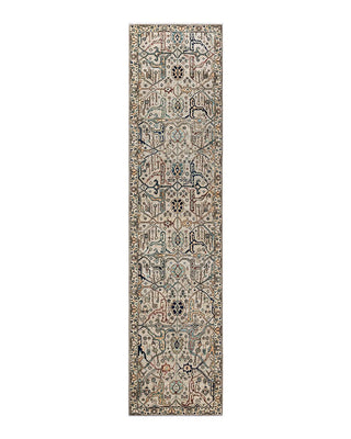 Traditional Serapi Ivory Wool Runner 2' 9" x 11' 9" - Solo Rugs