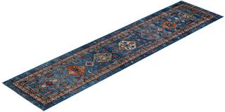 Traditional Serapi Light Blue Wool Runner 2' 8" x 11' 6" - Solo Rugs