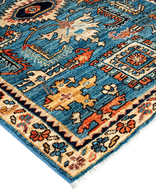 Traditional Serapi Light Blue Wool Runner 2' 7" x 8' 0" - Solo Rugs