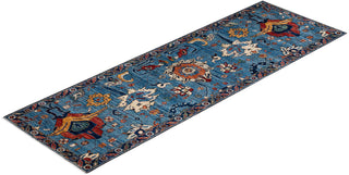 Traditional Serapi Light Blue Wool Runner 3' 4" x 10' 0" - Solo Rugs