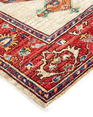 Traditional Serapi Ivory Wool Runner 2' 9" x 9' 10" - Solo Rugs